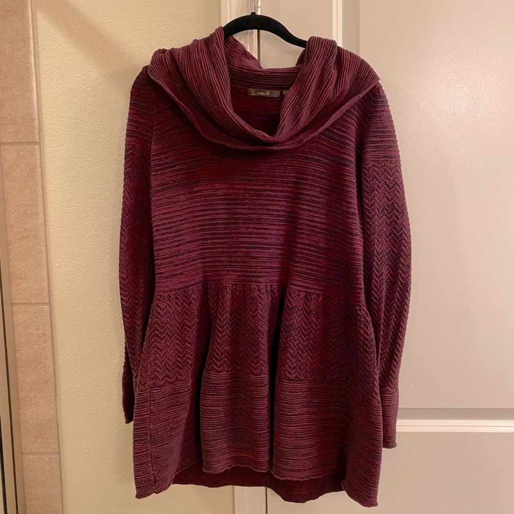 Sweater dress, cowl neck. CL